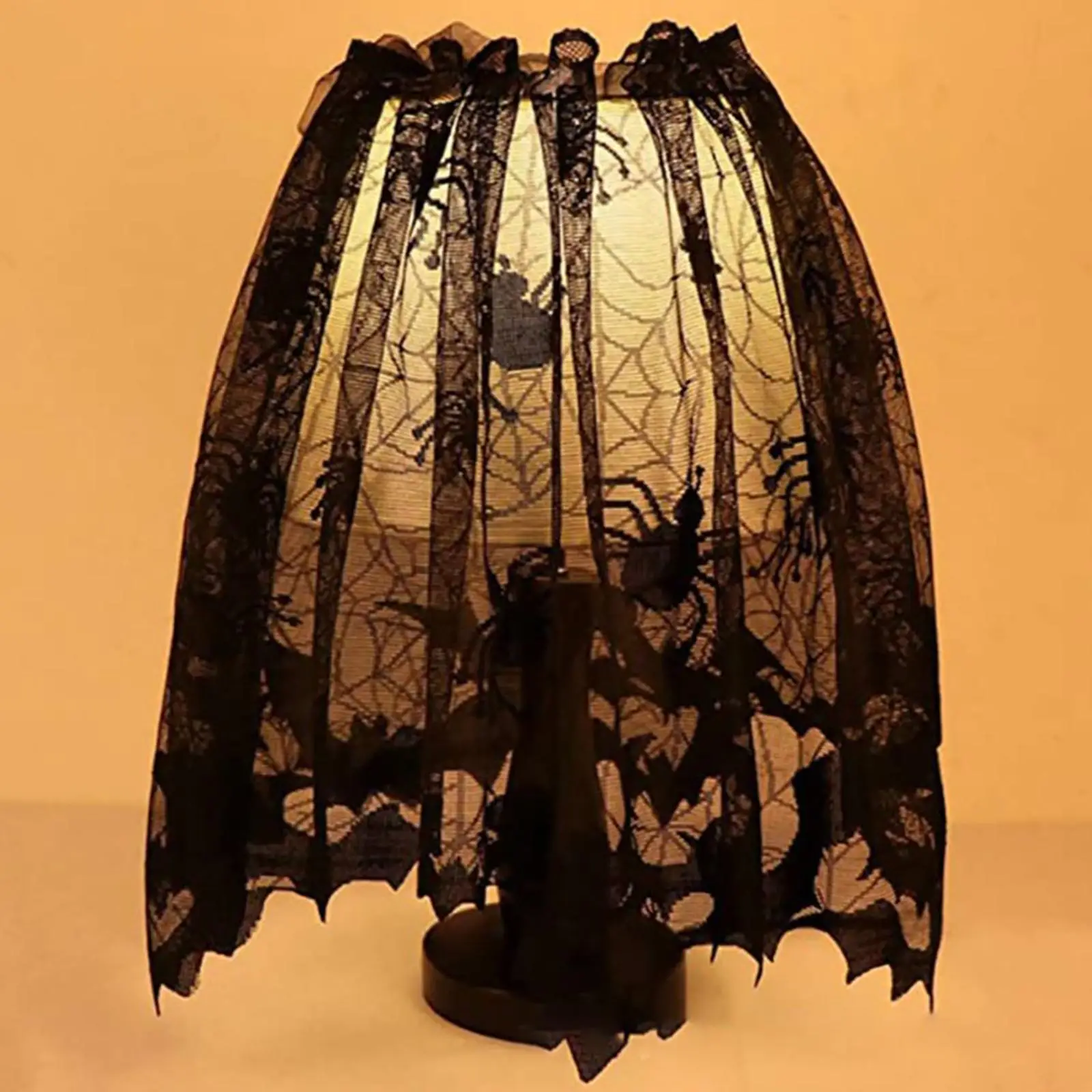 Lampshades Cover Spider Spiderweb Lampshades Light Cover Scarf Halloween Lamp Shade for Party Wall Fireplace Decor Supplies