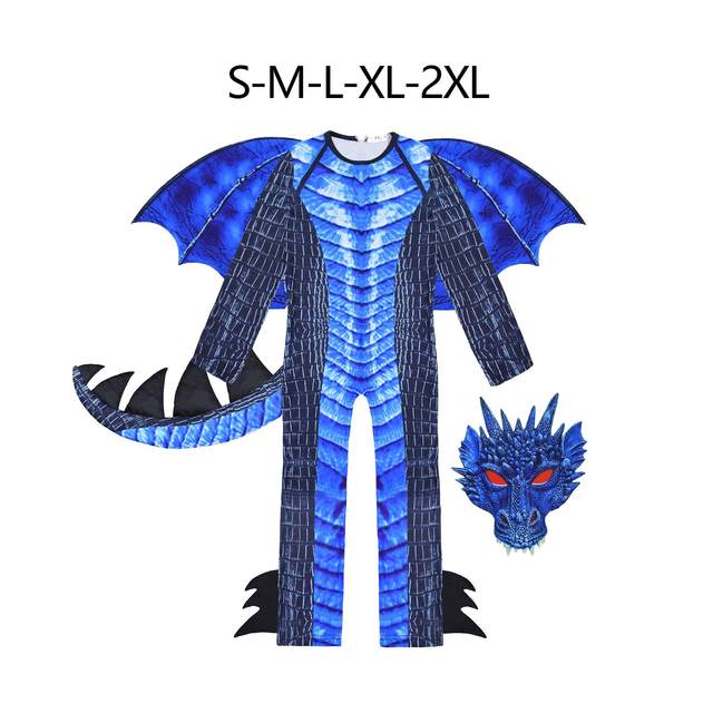 Kids Dragon Costume Dress up Dragon Toys Child Dragon Wing Tail Mask Set for Festival Nightclub Children Boys Girls Photo Props