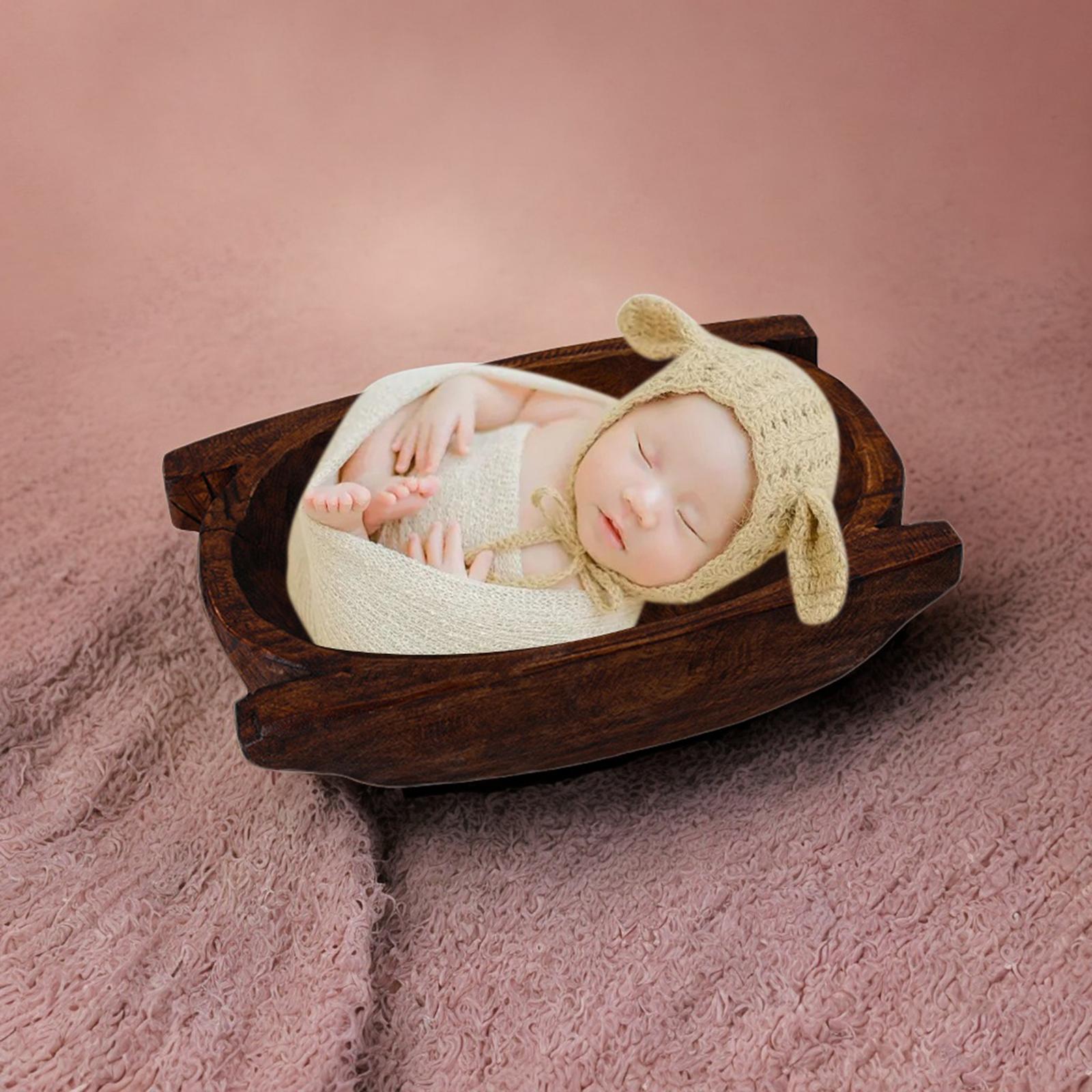 Baby Photo Props Wooden Basin Decor Vintage Mini Couch Accessory Seat Baskets Bed for Newborn Baby Shower Baby Girls Boys Party