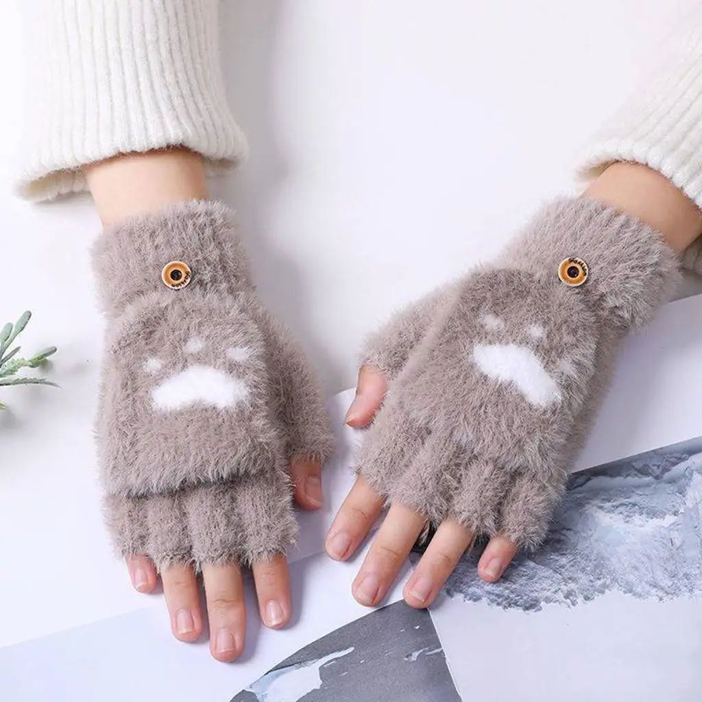 Knitted Half-Finger Gloves  Top Mitten Lady Warm Fingerless Glove