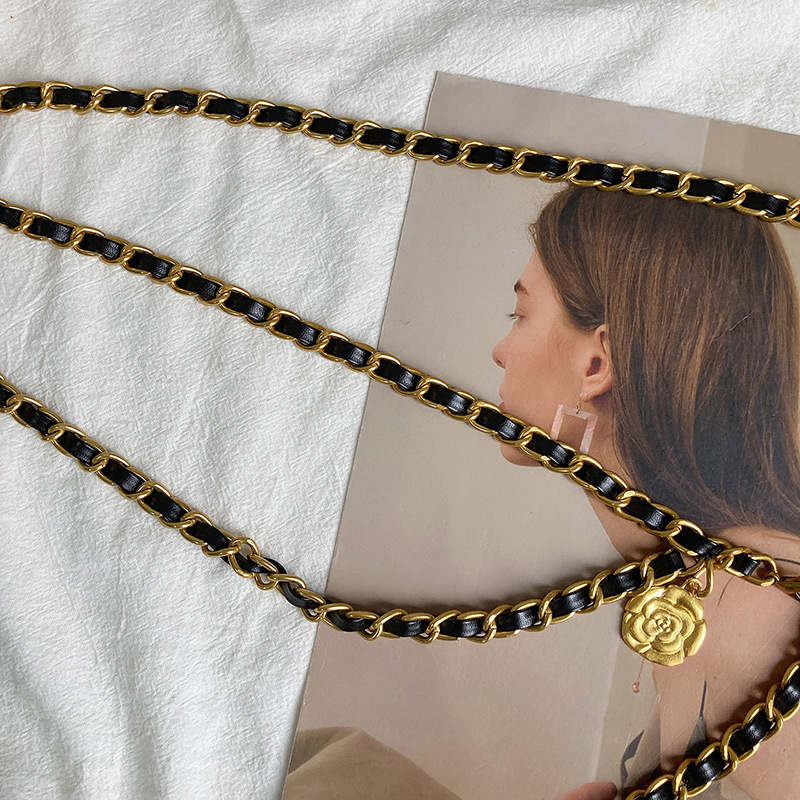 Taille Kette frauen 2023 Neue Kamelie Dekoration Kleinen Duftenden Stil Gürtel Trendy Vintage Waistchain – Detail 3