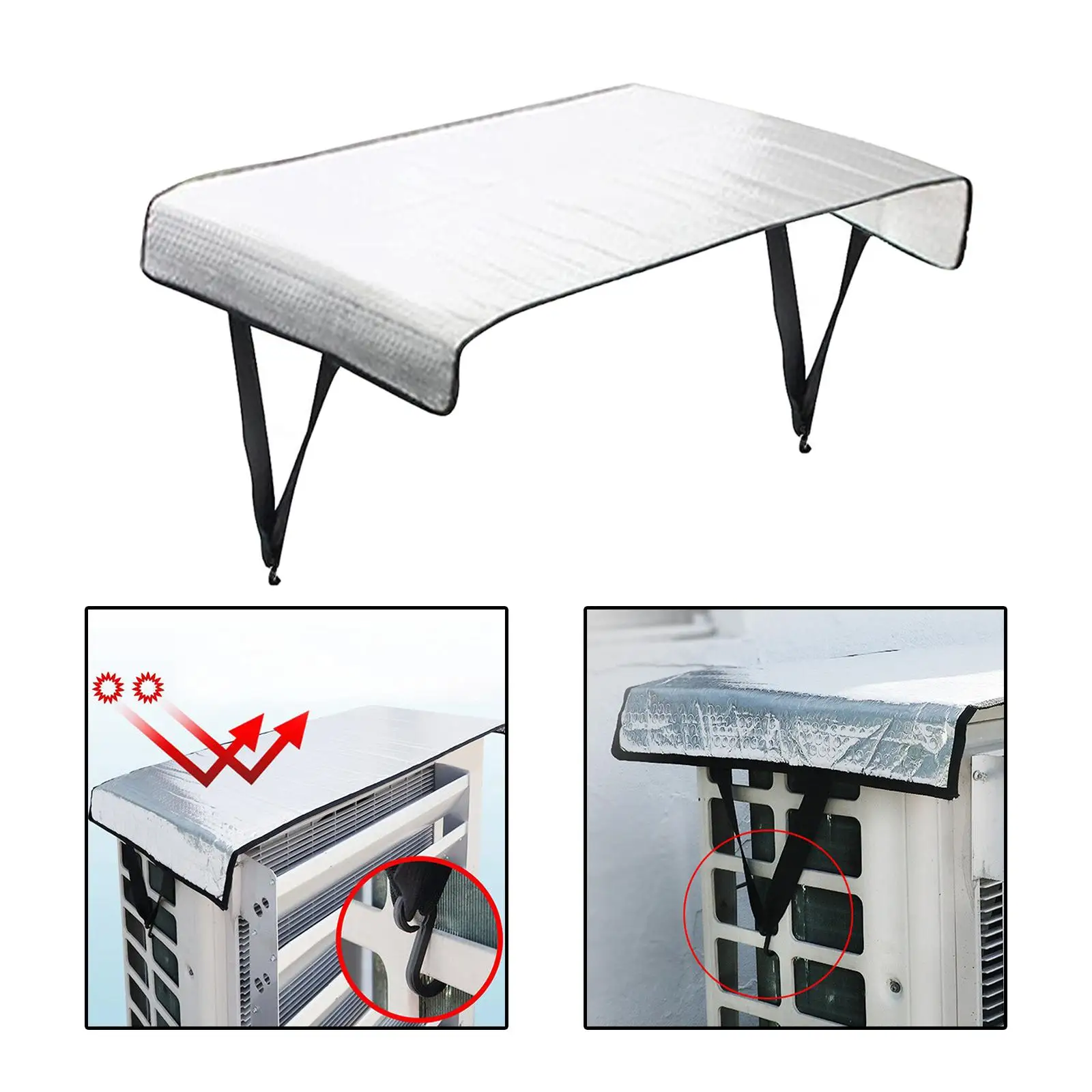 Air Conditioner Protective Cover Waterproof Furniture Protector Aluminum Film Insulation Cover Rain Cover for Outside Unit