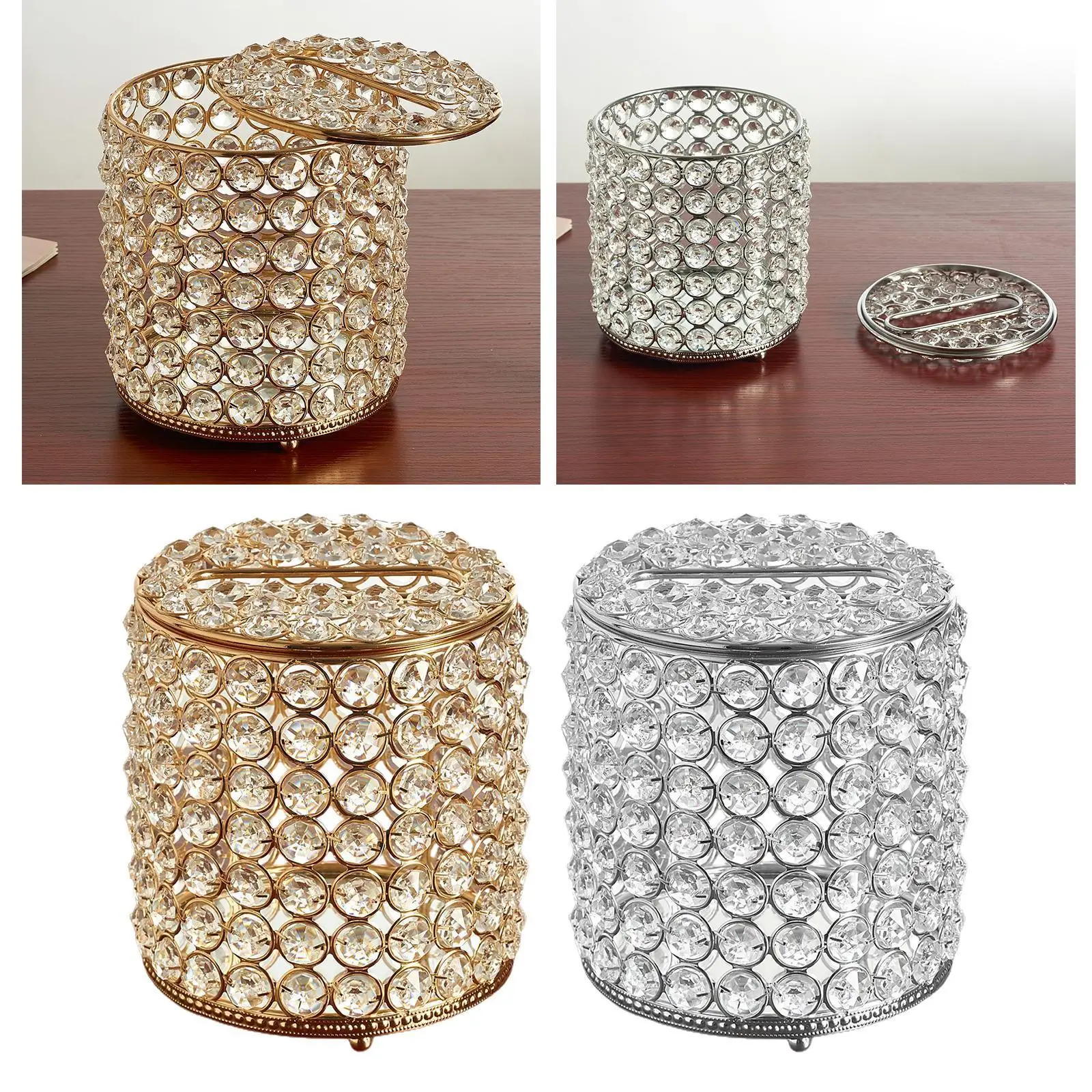Roll Paper Tissue Box Round Napkin Holder for Hotel Office Home Car