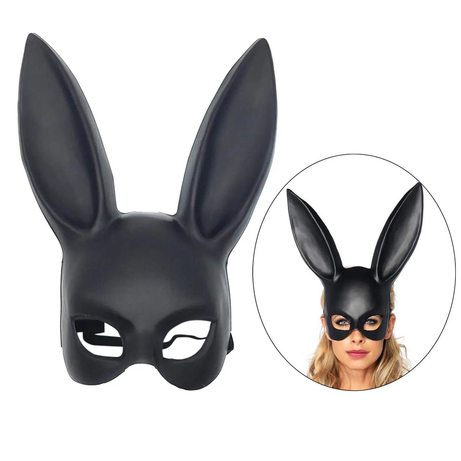Women Lady Bunny Ear Rabbit Mask Dress Cosplay Masquerade Easter Halloween Theatrical Performance Props Facecover Animal Masks