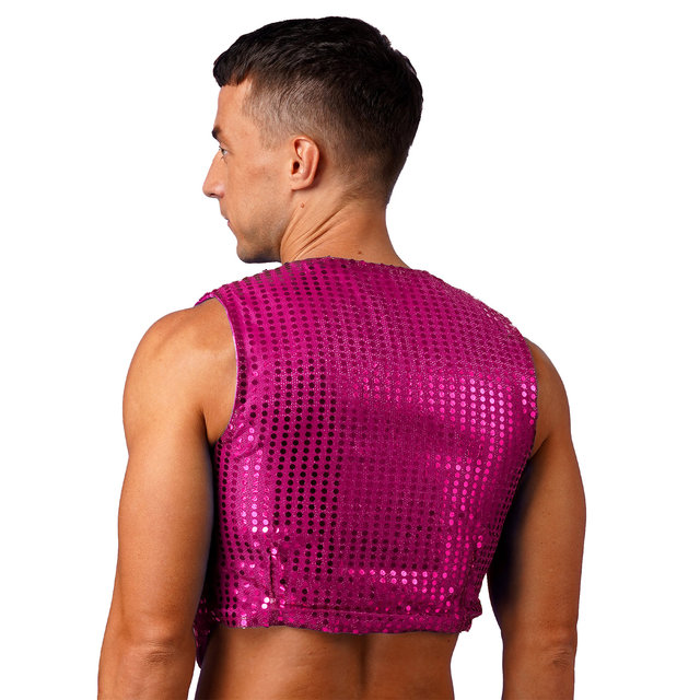 pink sequin vest top