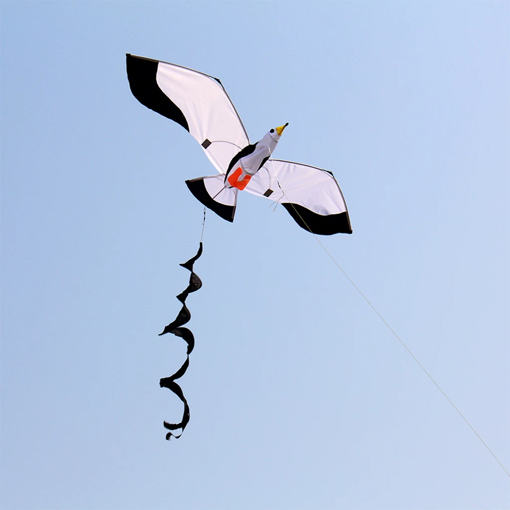  Seagull Kite Animal with  Lines for Kids Adults Giant for Beach