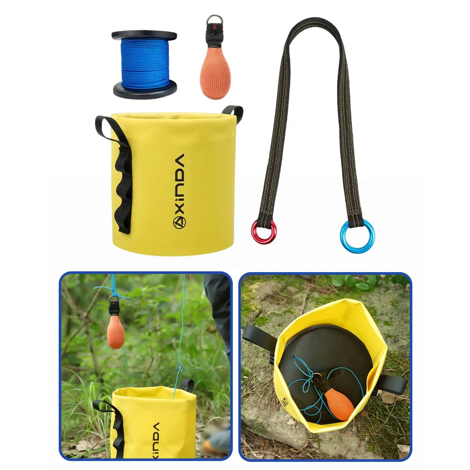 4Pcs Arborist Throw Line Kit and Rope Storage Bag Throwing Weight Resistance for Rock Climbing Camping Hunting Observation