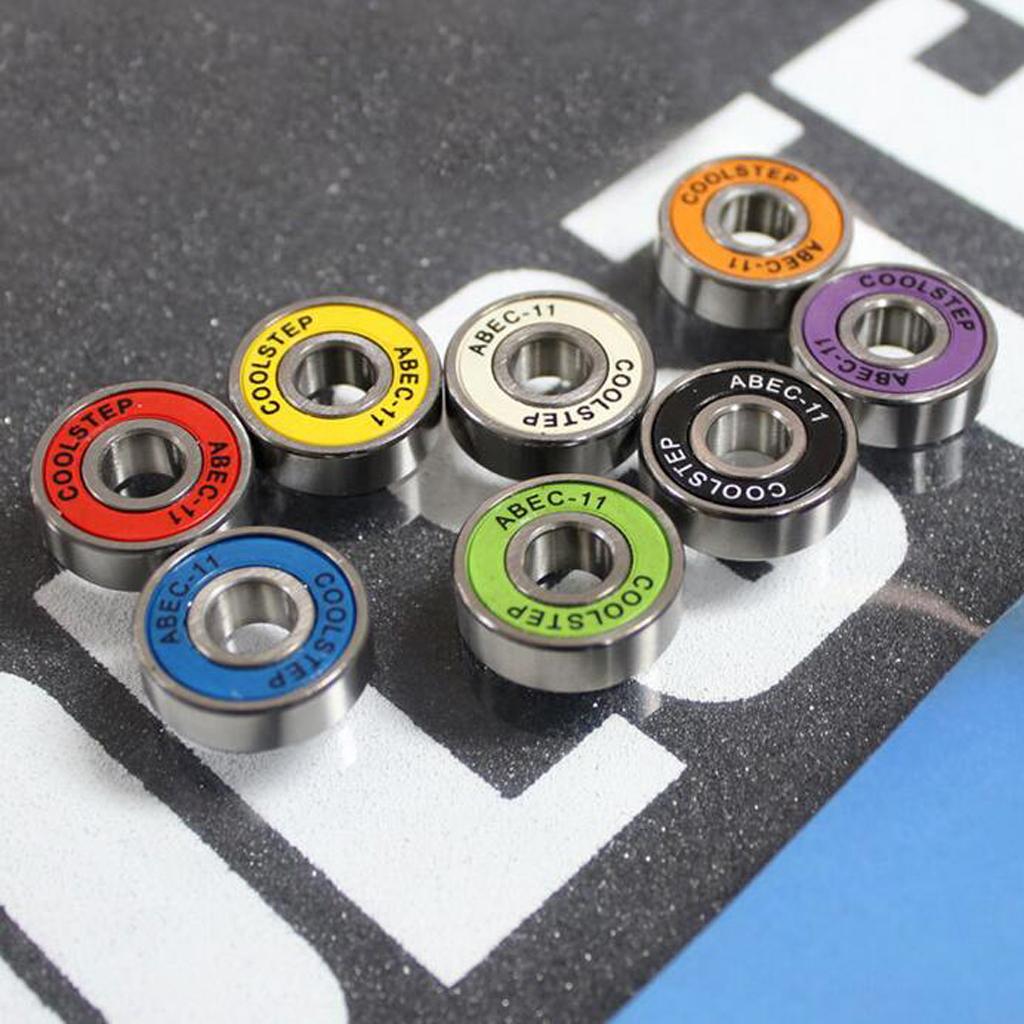 16Pcs 22mm ABEC 11 High Speed Wearproof Longboard Skateboard Scooter Inline Bearings Replacement Mixed Color Set 