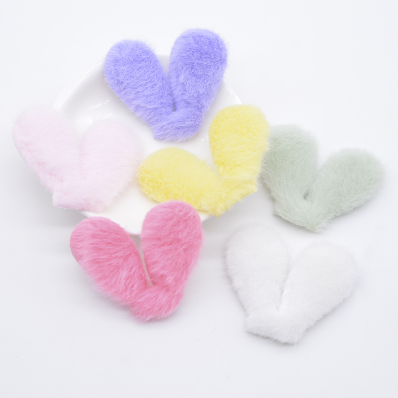 24 Stück Kawaii Hasenohren gepolsterte Plüschapplikationen für DIY Kopfbedeckung Haarspangen Dekor Zubehör Kleidung Hut Schuhe Nähen Patches – Detail 1