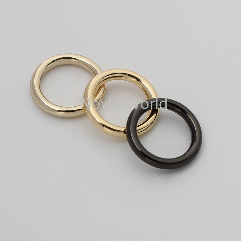 50 pieces 6 colors 6 sizes chrome color die casting O rings for woman shouldbags purse close round ring purse accessories