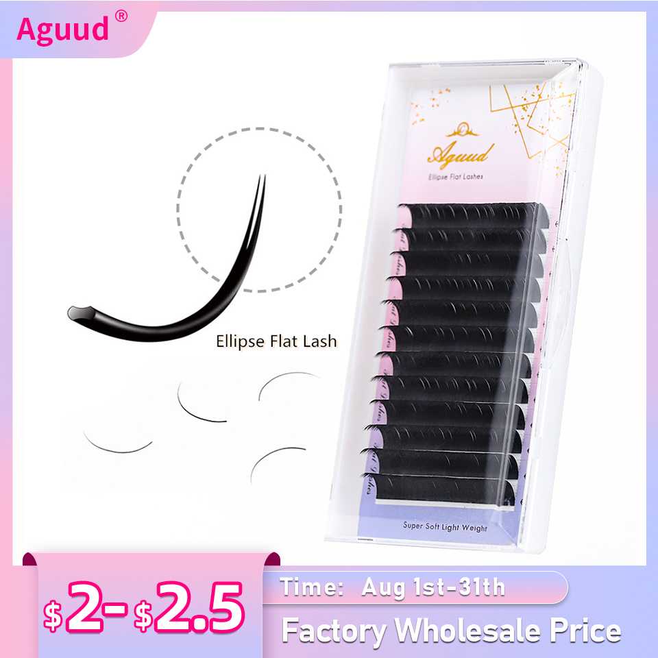 Best of AGUUD Classic Flat Lashes Soft Double Split Tips Premium Flat Ellipse Mink Individual Eyelash Extensions Cashmere Flat Lashes Reviews & Tips