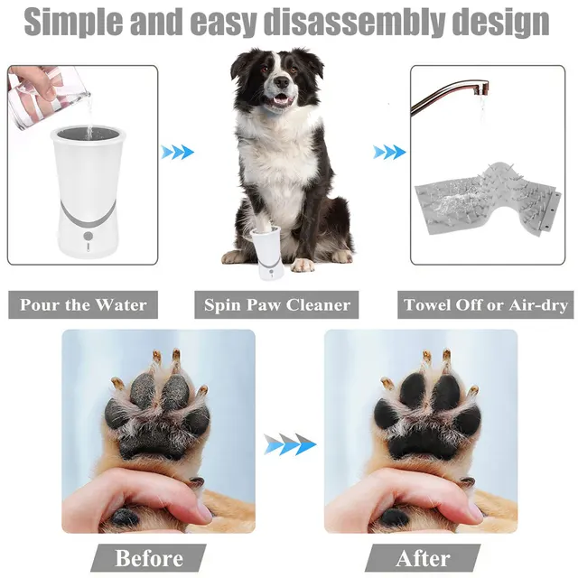 Benepaw-Lave-pied automatique portable pour chien, poils en