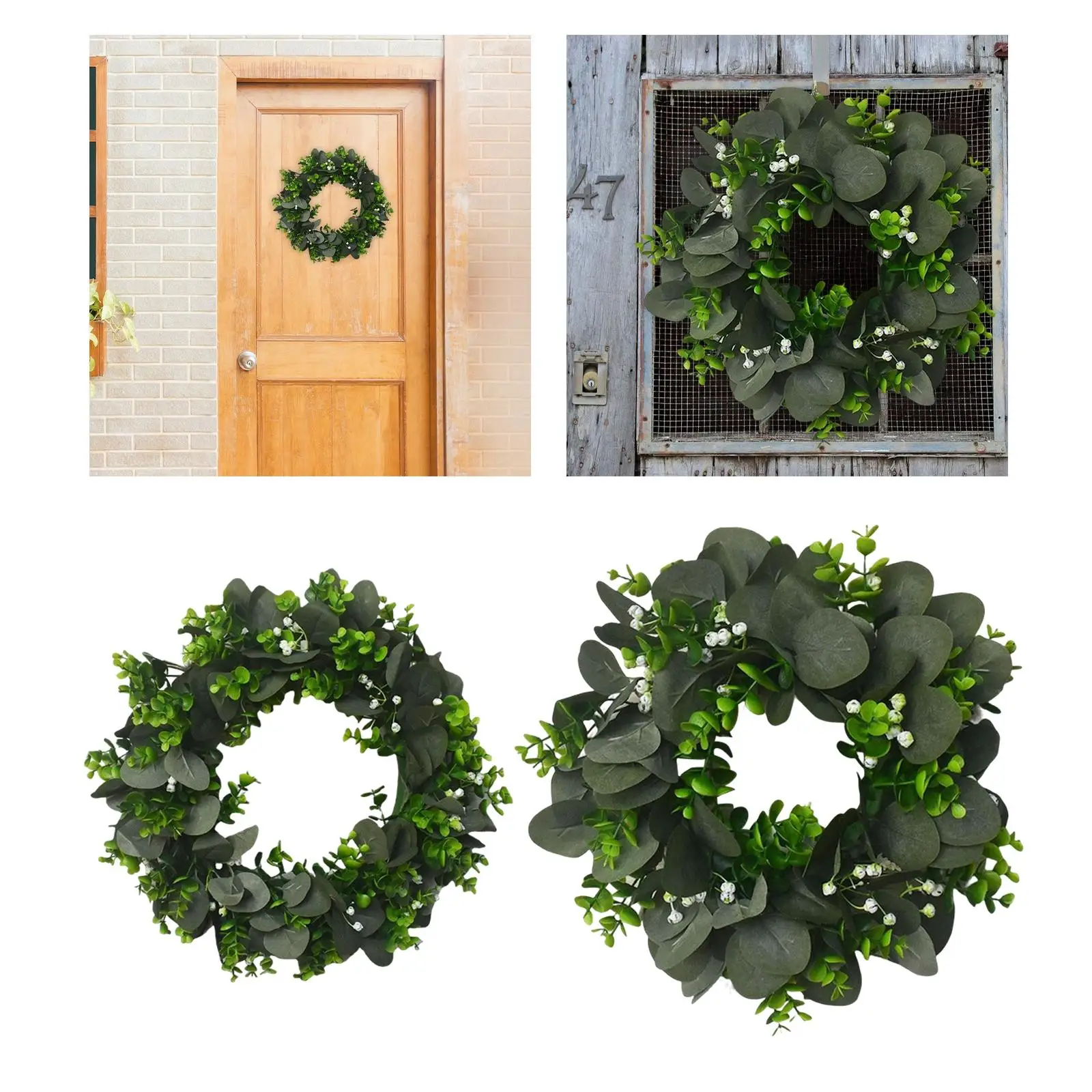 Eucalyptus Wreath Wall Hanging Green Leaves Wreaths Celebration Home Decor