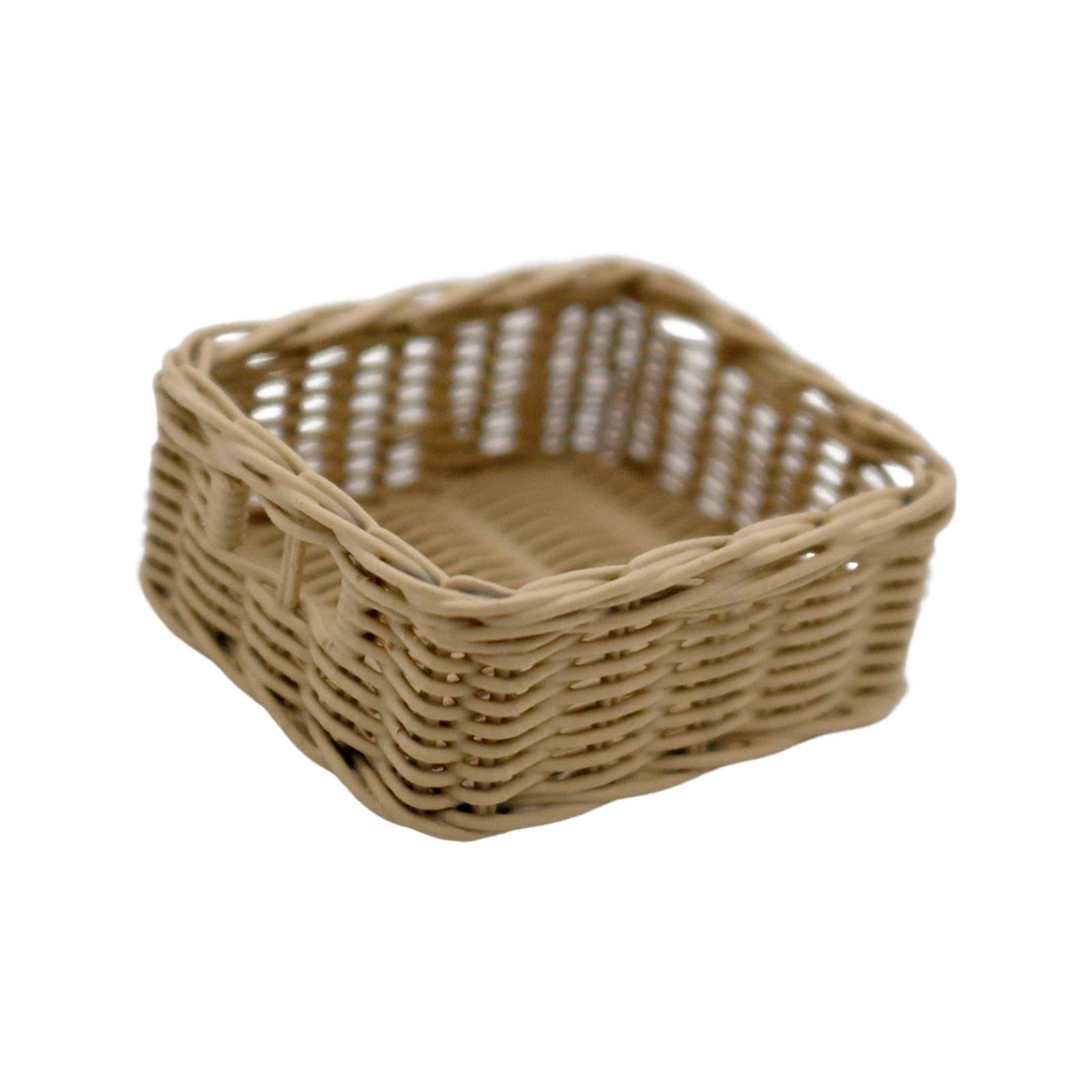 1/6 Resin Dollhouse Basket Mini Scenes Props Miniature Woven Basket for Dollhouse Fairy Garden Room Decoration