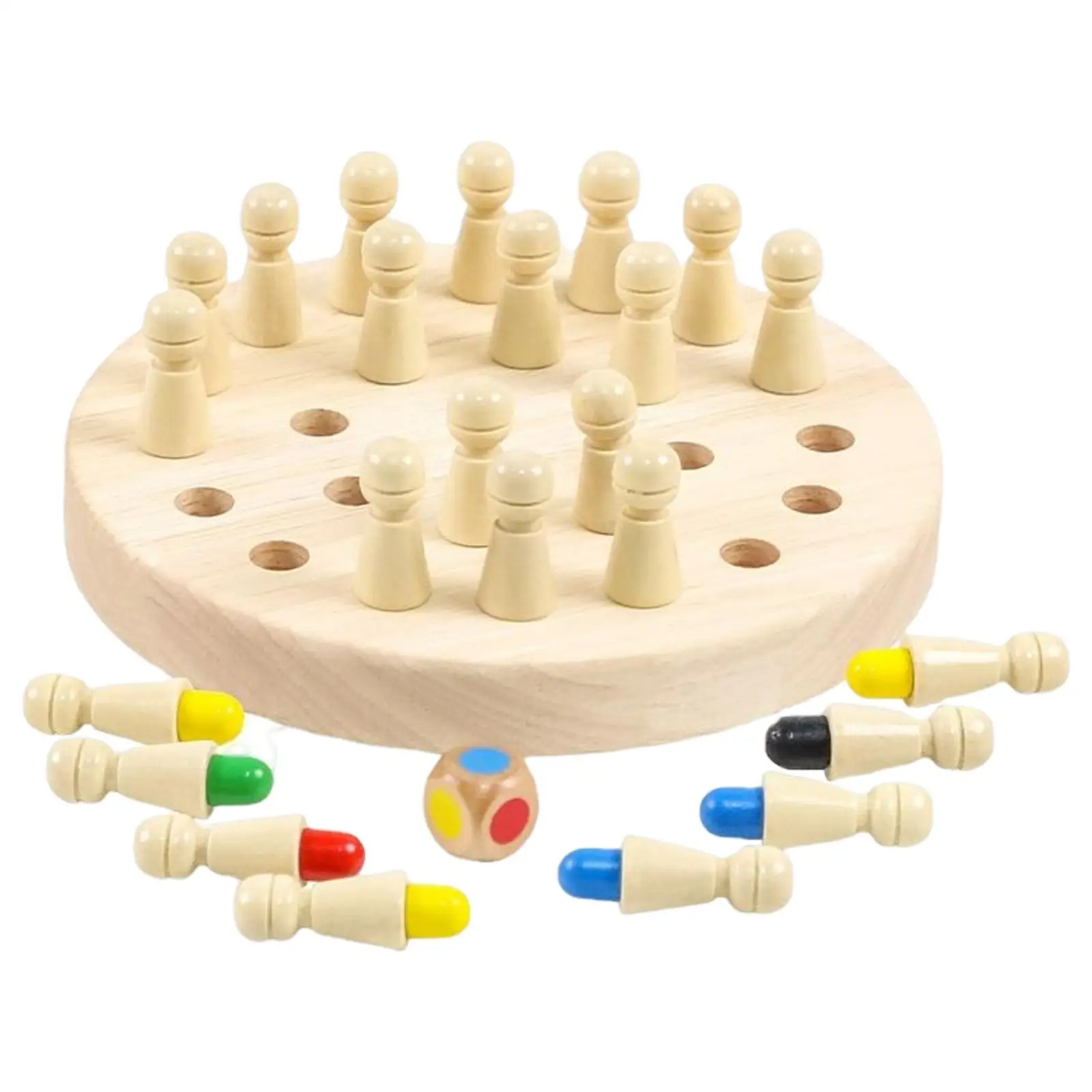 Chess Educational Toys Two Ways to Play Wood Memory Matching Game