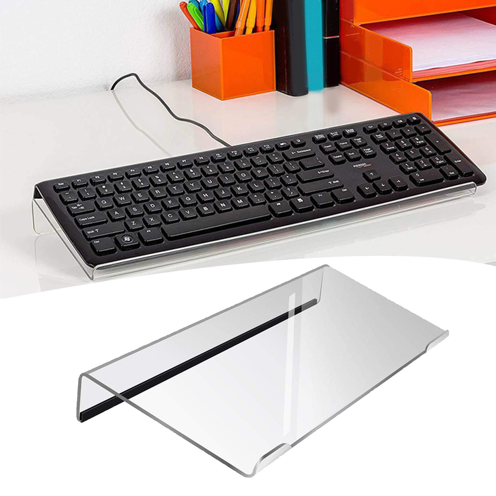 Acrylic Keyboard Holder Clear Computer Keyboard Stand Acrylic Tilted Computer Keyboard Stand Keyboard Tray Holder for Desktop