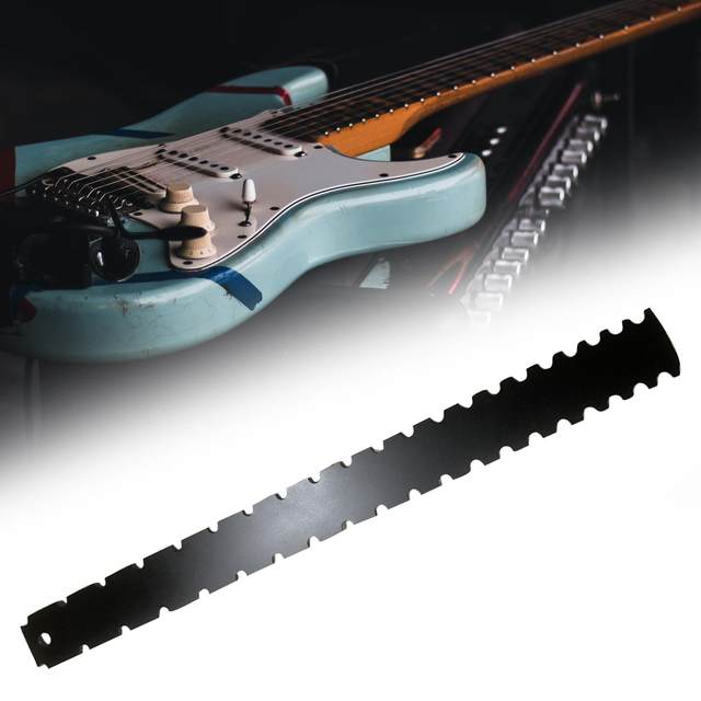 Guitar Neck Rest Stainless Steel Guitar Neck Notched Straight Edge Luthiers Tool Ruler Gauge String Measurement Ruler Guitar String Winder