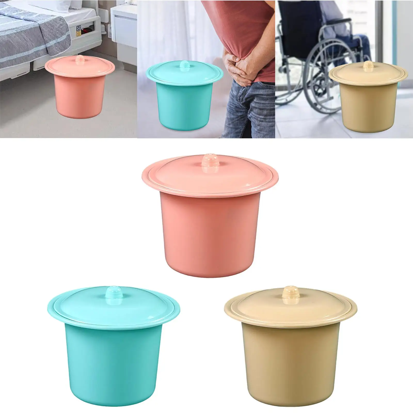 Compact Spittoon with Lid Splashproof Durable Urinal Pot Pee Potty Mobile Toilet for Outdoor Emergency Camping Car Elderly