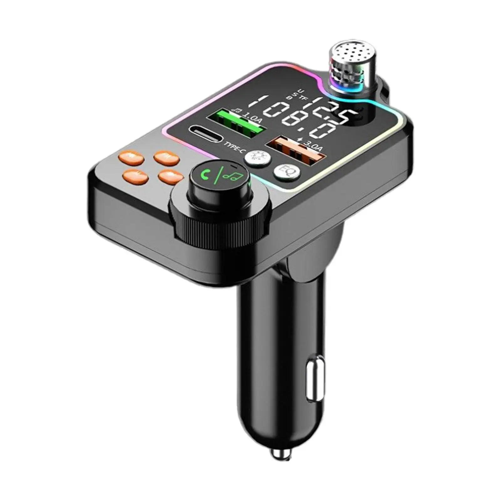 FM Transmitter Accessories Dual USB Charging Easy to Install USB Disk Mic