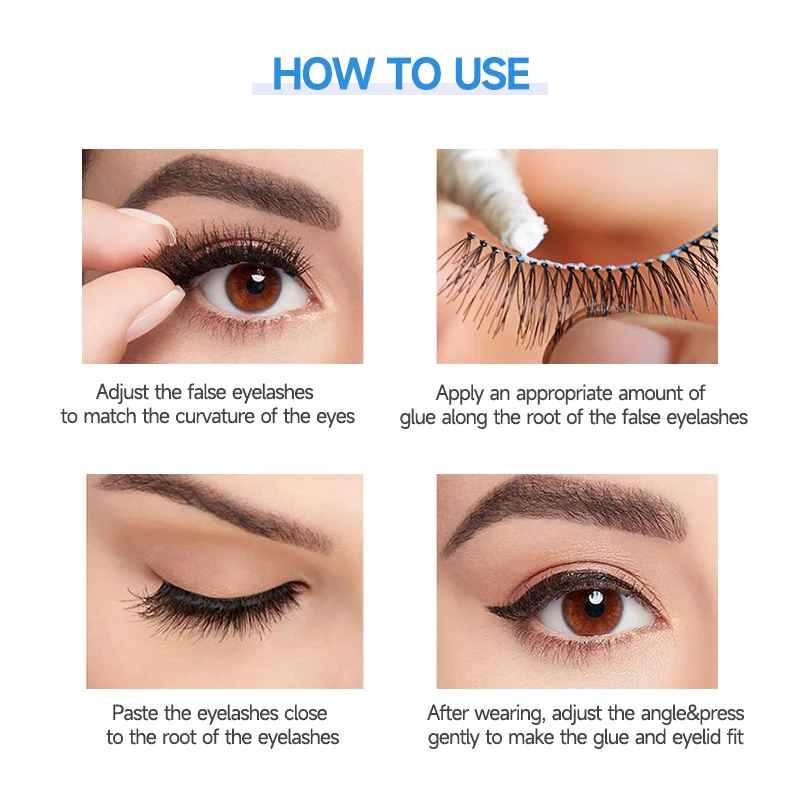 Sbd505c3aafce44ad87a180b704f5c264C 2 Colors Black White Professional Eyelashes Glue Waterproof Eye Lash Glue for False Lashes Extension Gel Makeup Tools