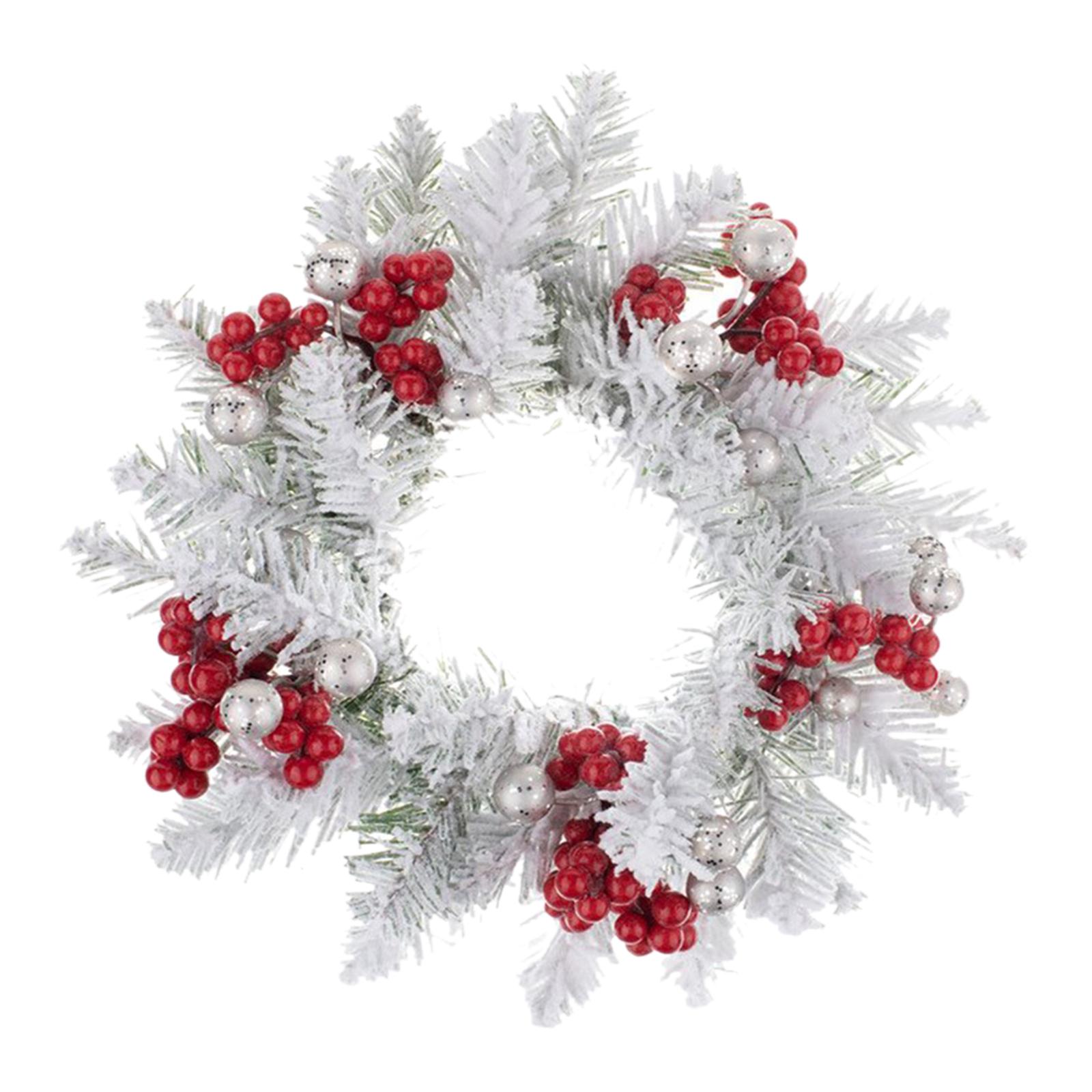 Christmas Candle Wreath Decorative Candles Holder Creative Wreath Garland for Xmas Dining Room Dinner Thanksgiving Wedding