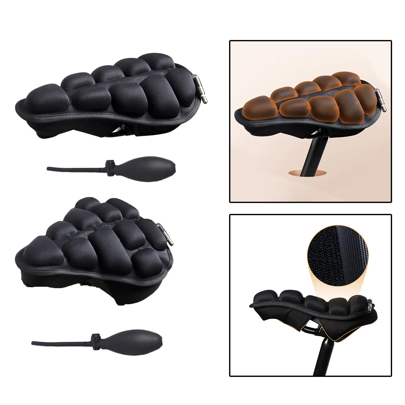 Comfort Bike Seat Cushion Cover, 3D Bike Saddle Cover, Breathable Inflatable
