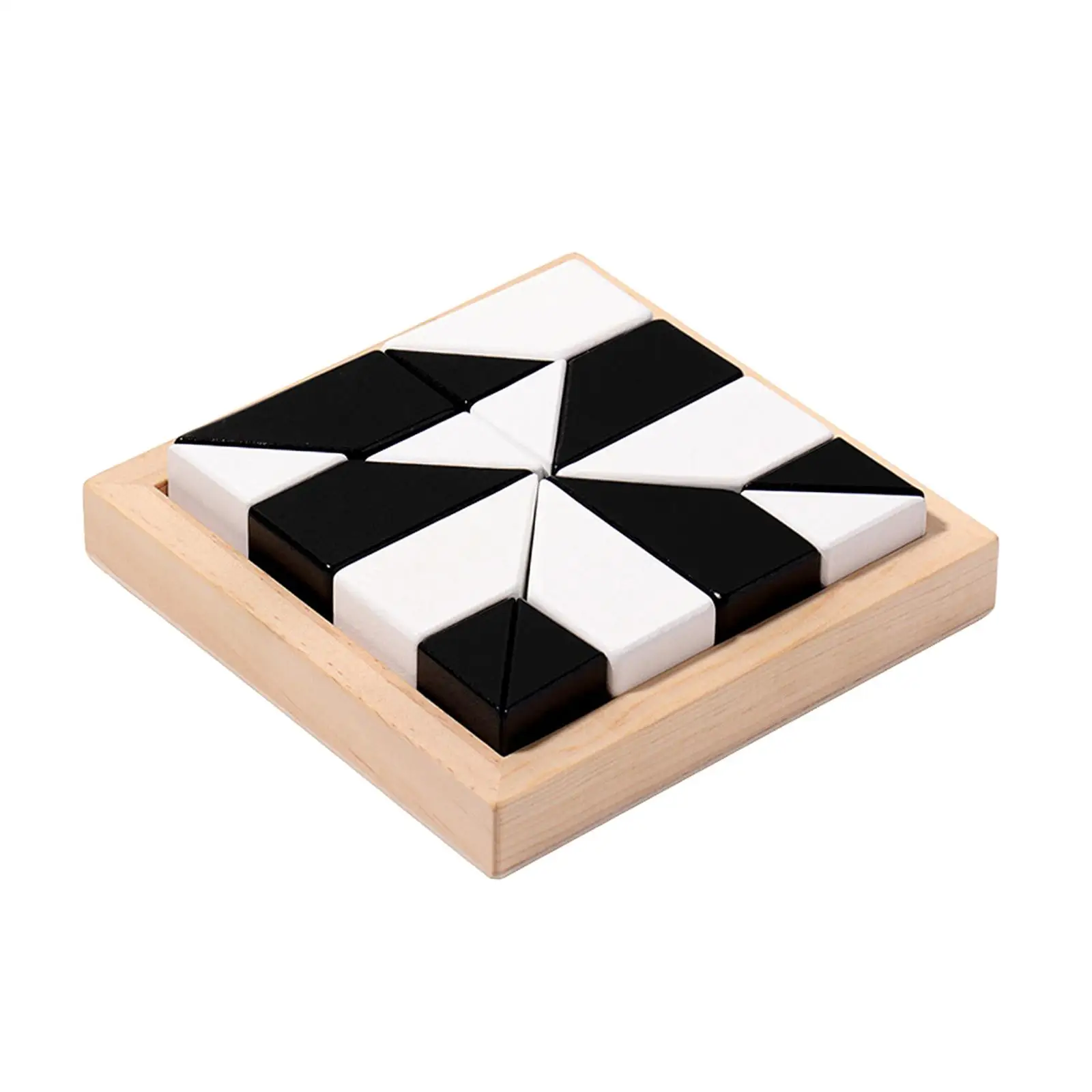 Wooden Blocks Puzzle Intelligence Birthday Gifts IQ Game 3D Jigsaw Geometric Brain Teaser for Preschool Girls Boys Ages 4-8 Kids