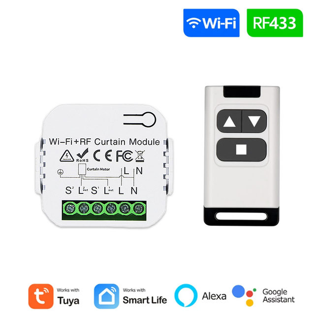 Módulo de persiana enrollable Tuya Smart Life, interruptor Wifi Rf,  transmisor de panel de pared de