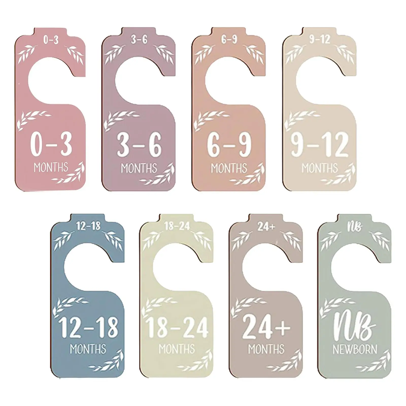 8Pcs Baby Closet Dividers Closet Organizers Baby Clothes Size Hanger Organizer Size Newborn to 24 Months for New Parents Babies