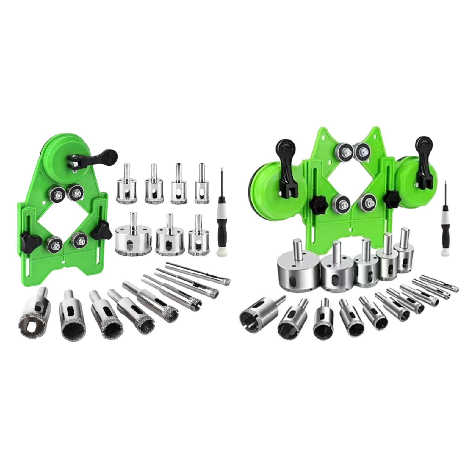 Tile Saw Set Multipurpose Professional Suction Cup Guide Jig Fixture Drill Bit Saw Set for Tile Marble Ceramic Porcelain Glass