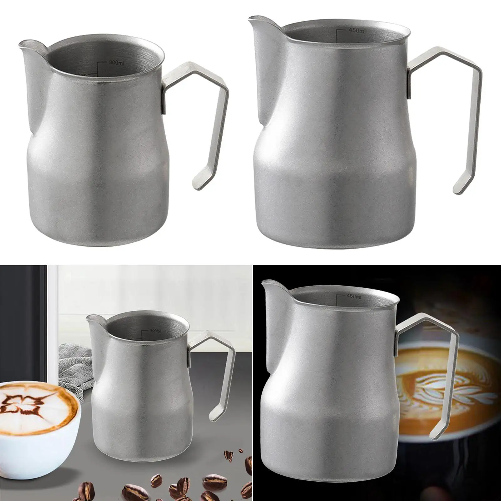 Stainless Steel Milk Frothing Pitcher Jug latte Art Cup Cappuccino Pitcher Pouring Jug for Coffee Matcha Home Restaurant