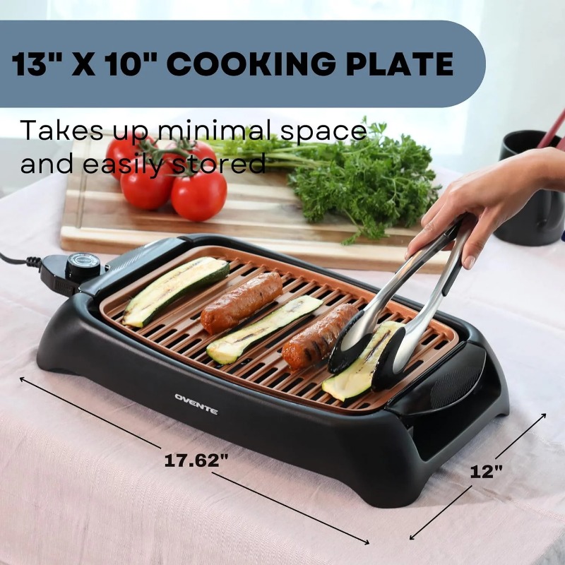 Title 5, Electric Indoor Grill with 13x10 Inch Non-Stick...