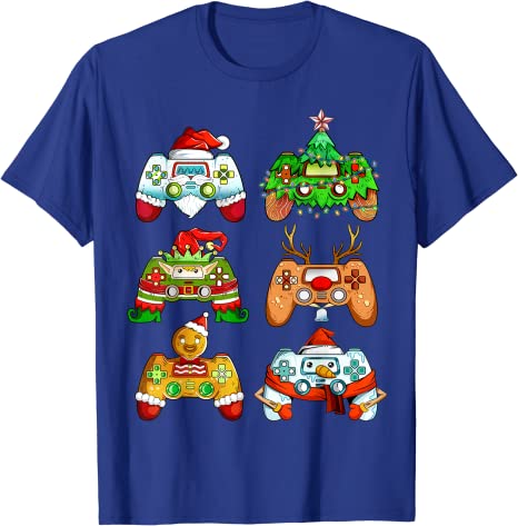 Weihnachten Santa Elf Gaming Controller Schneemann Jungen Kinder Gamer T-Shirt Geschenke spielen Videospiel Urlaub T-Shirt Weihnachten Urlaub y2k Tops – Detail 8