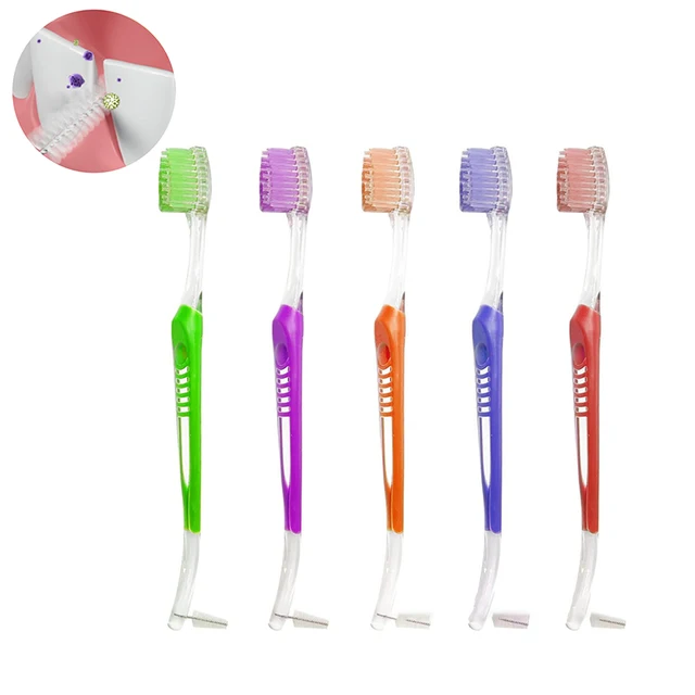 12 Pieces Orthodontic Toothbrush Braces Toothbrush Double-Ended Interdental  Brush V Trim End Toothbrush for Braces Teeth Detail Cleaning White  Toothbrush Head with Protective Covers 4 Colors