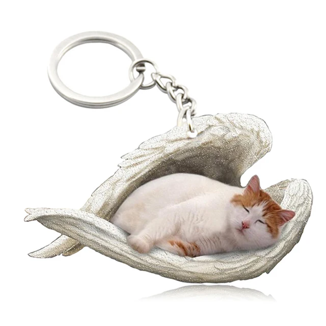 1 Stück 16 Stil geschnitten Katze schlafen Engel Anhänger Tasche Schlüssel  anhänger Auto Schlüssel anhänger Schlüssel anhänger Tier Haustier Schmuck  Geschenk für Frauen Mädchen