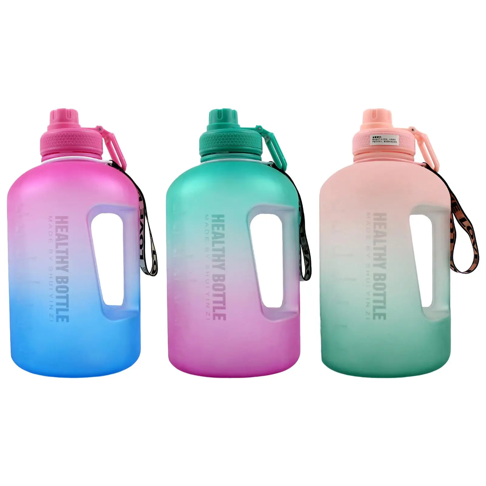 Durable Water Bottle with Straw ,  Jug Time Marker with Handle Motivational 2200ml Capacity for  Activity Camping 