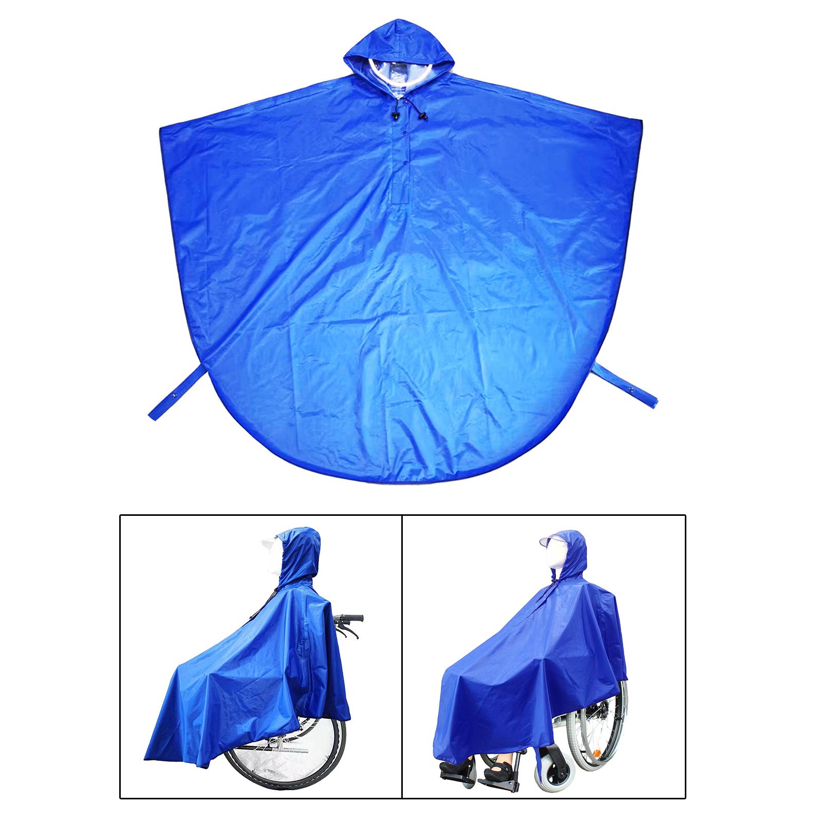 Wheelchair Poncho Reflective Strip Portable Adjustable Rain Protection Cape for Camping Activity Rainy Day Travel Birthday Gift