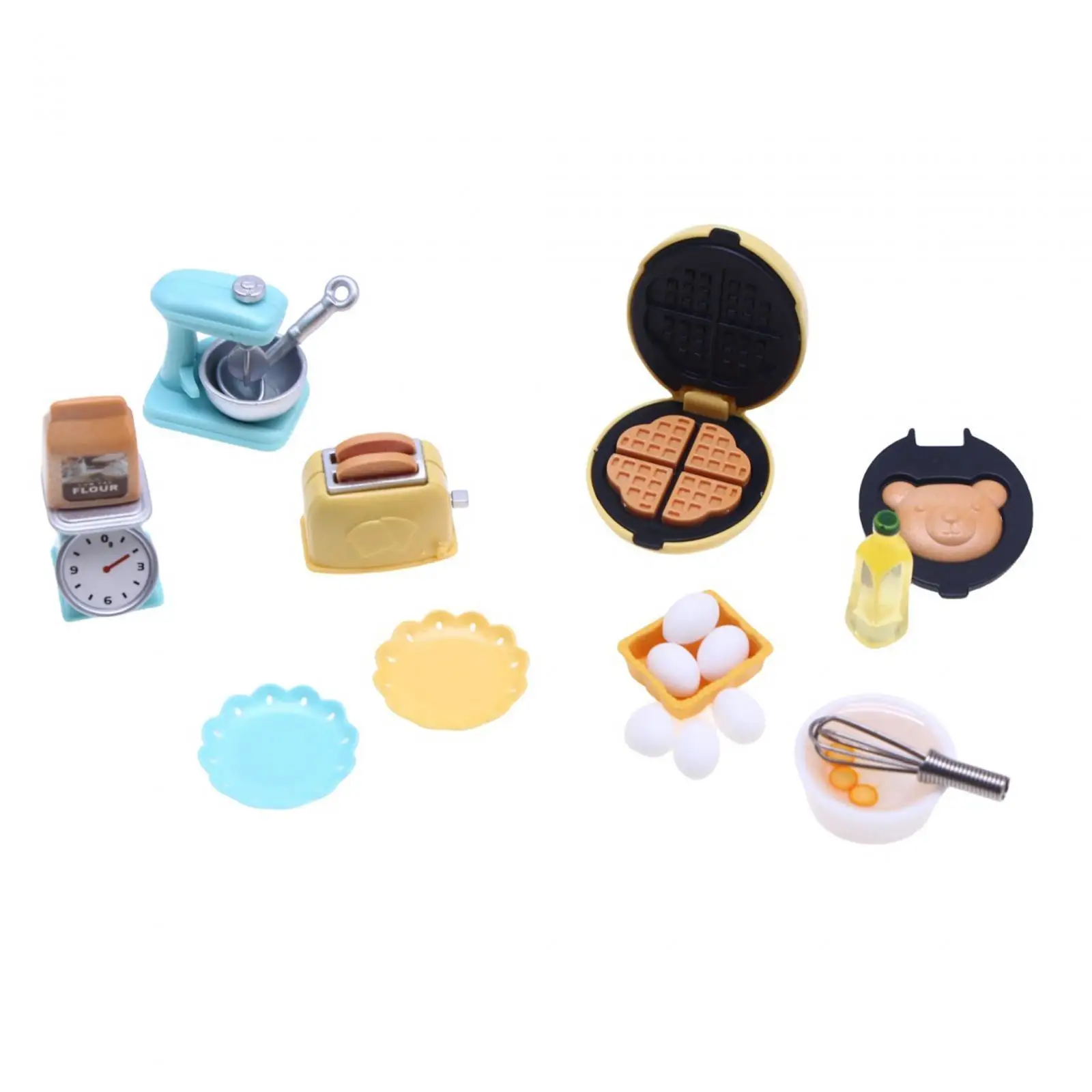 1/12 Miniature Dollhouse Kitchen Set Toasters Kitchen Scale Dollhouse Decor Miniature Furniture Toys for Girls Kids Boys Gifts