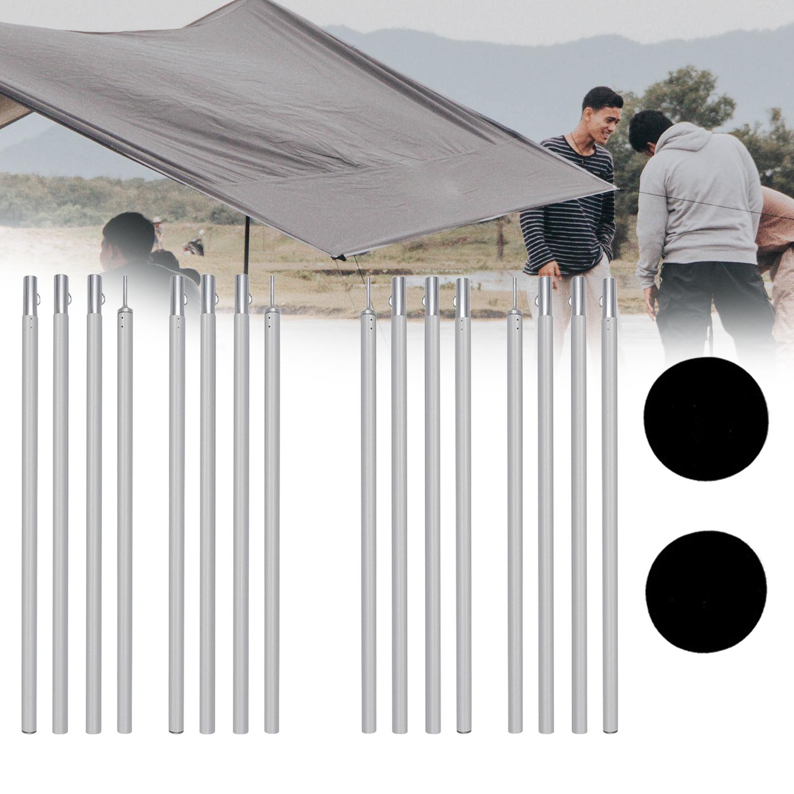  Poles Aluminum Tarp Poles for Camping Warterproof Sail  Awning