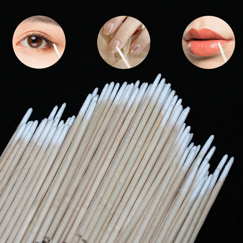 300Pcs Nails Wood Cotton Swab Clean Sticks 1
