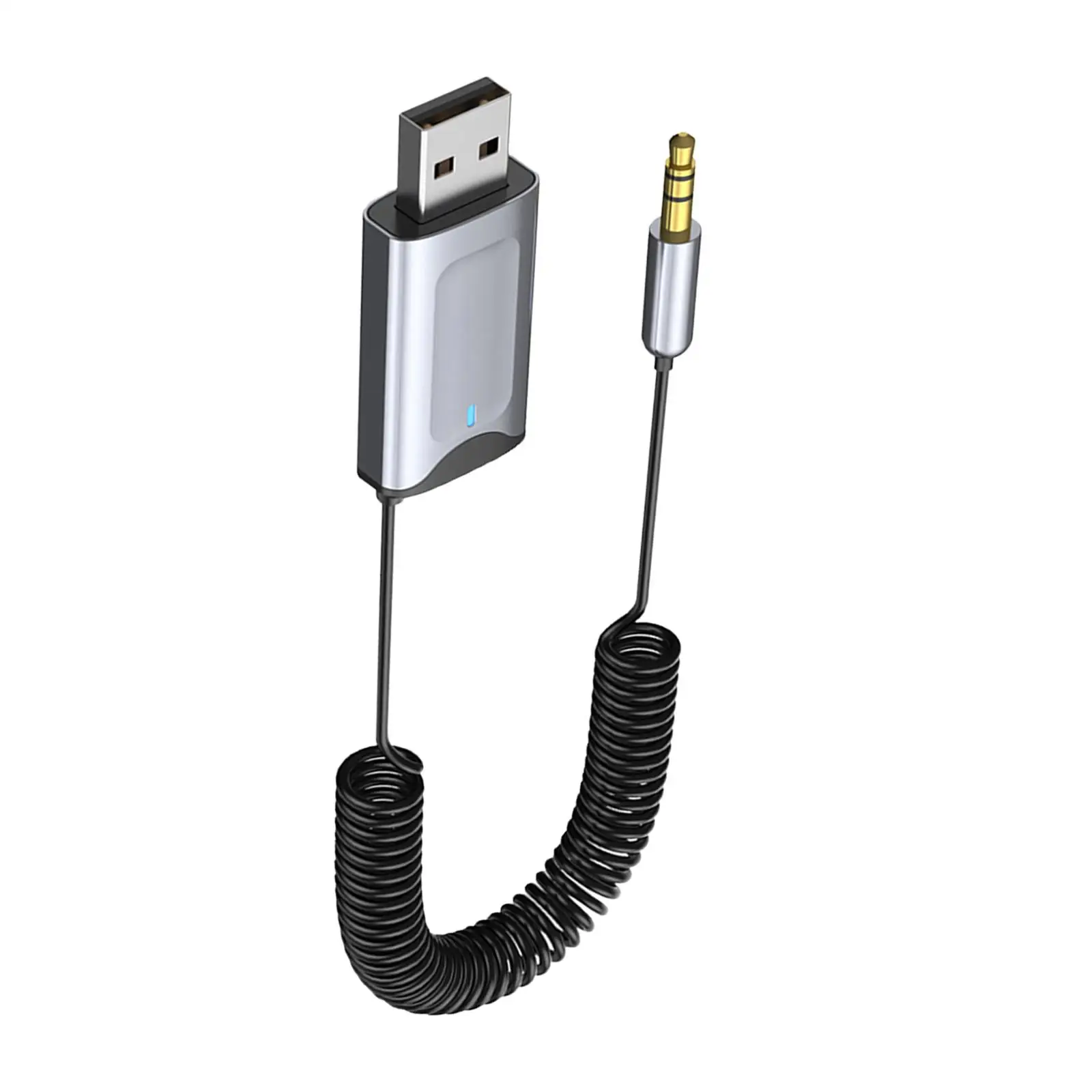 Car USB AUX Receiver Adapter 3.5mm Jack Audio Receiver Speaker Built in Mic for Phones