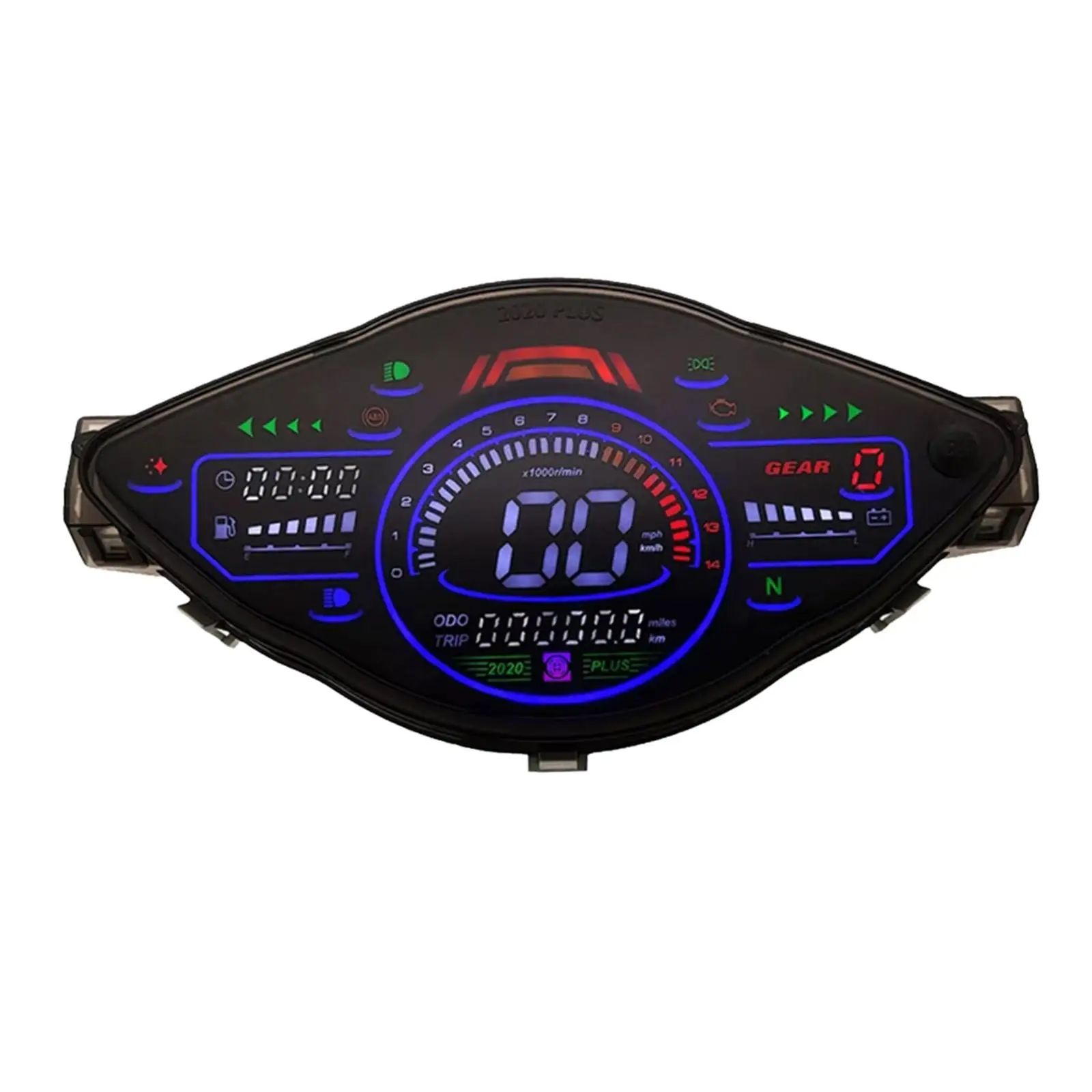 Waterproof Digital Motorcycle Speedometer LCD Display Odometer 00 110