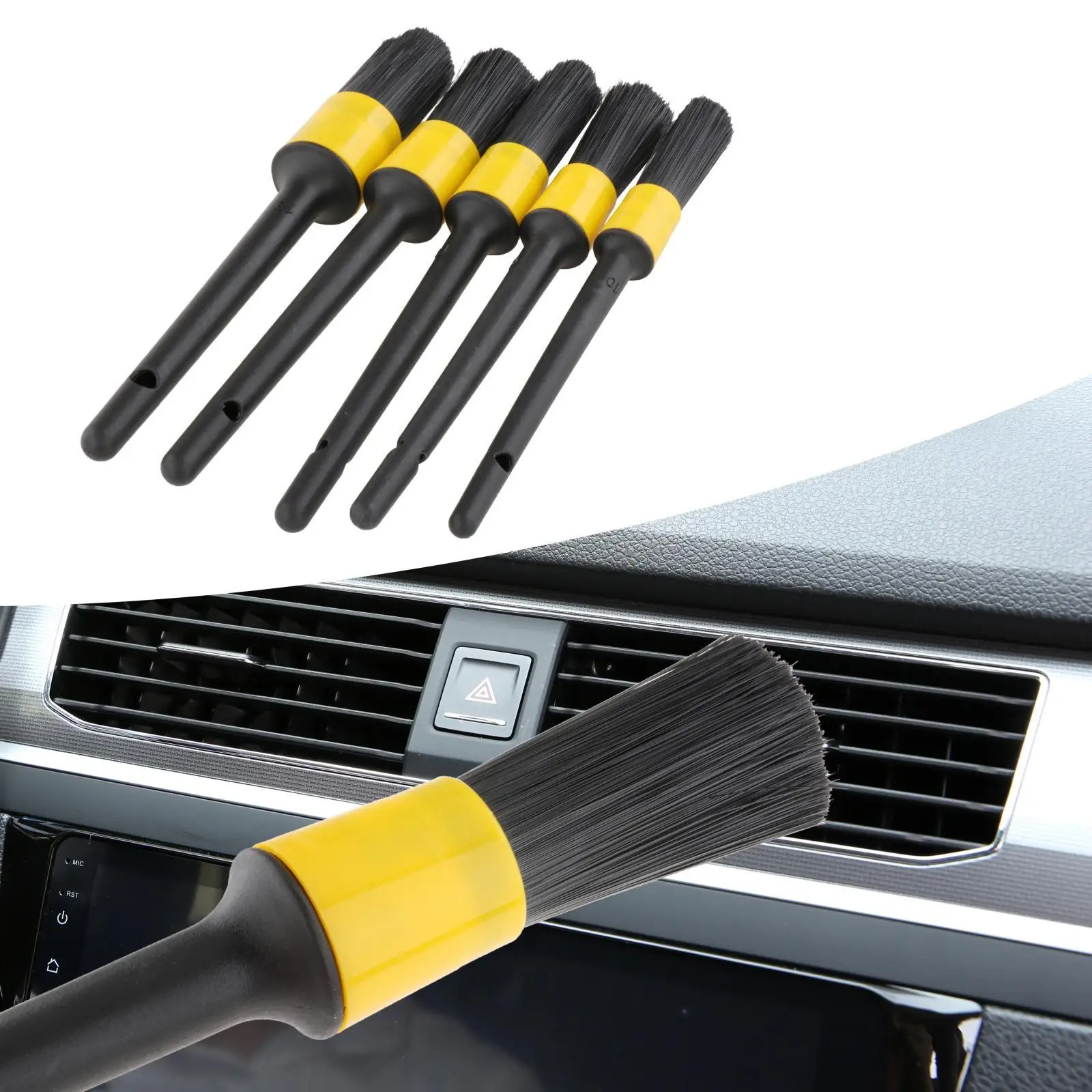 5 Pieces Car Detailing Brush Set Different Sizes Cleaning Brushes for Cleaning Interior Wheel  Engine Exterior