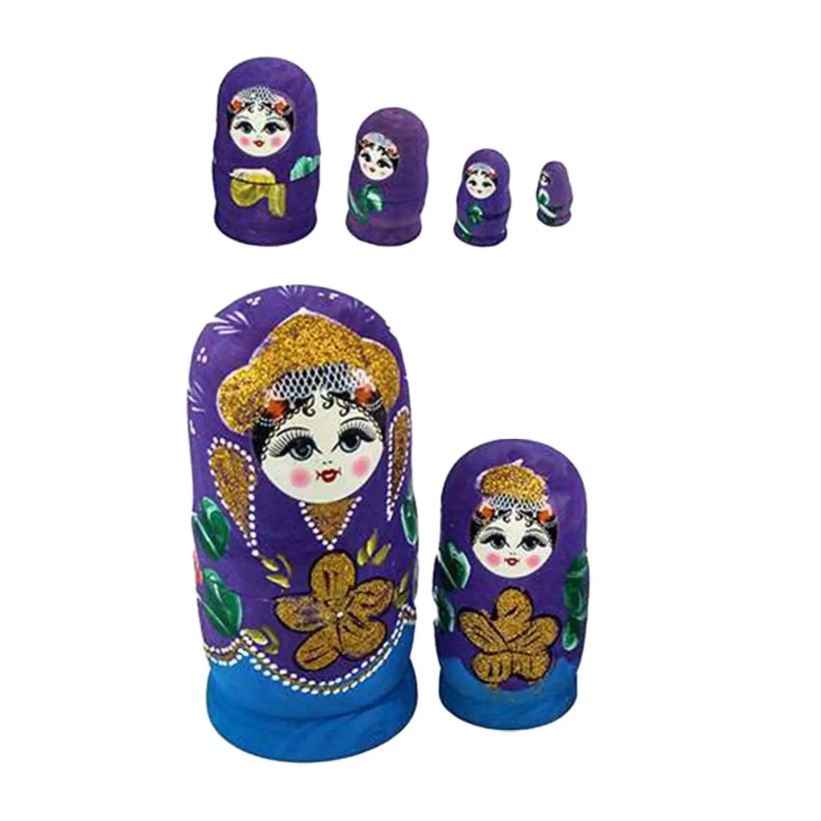 7 Pieces Nesting Doll Wood Stacking Nested Set for Easter Home Decoration