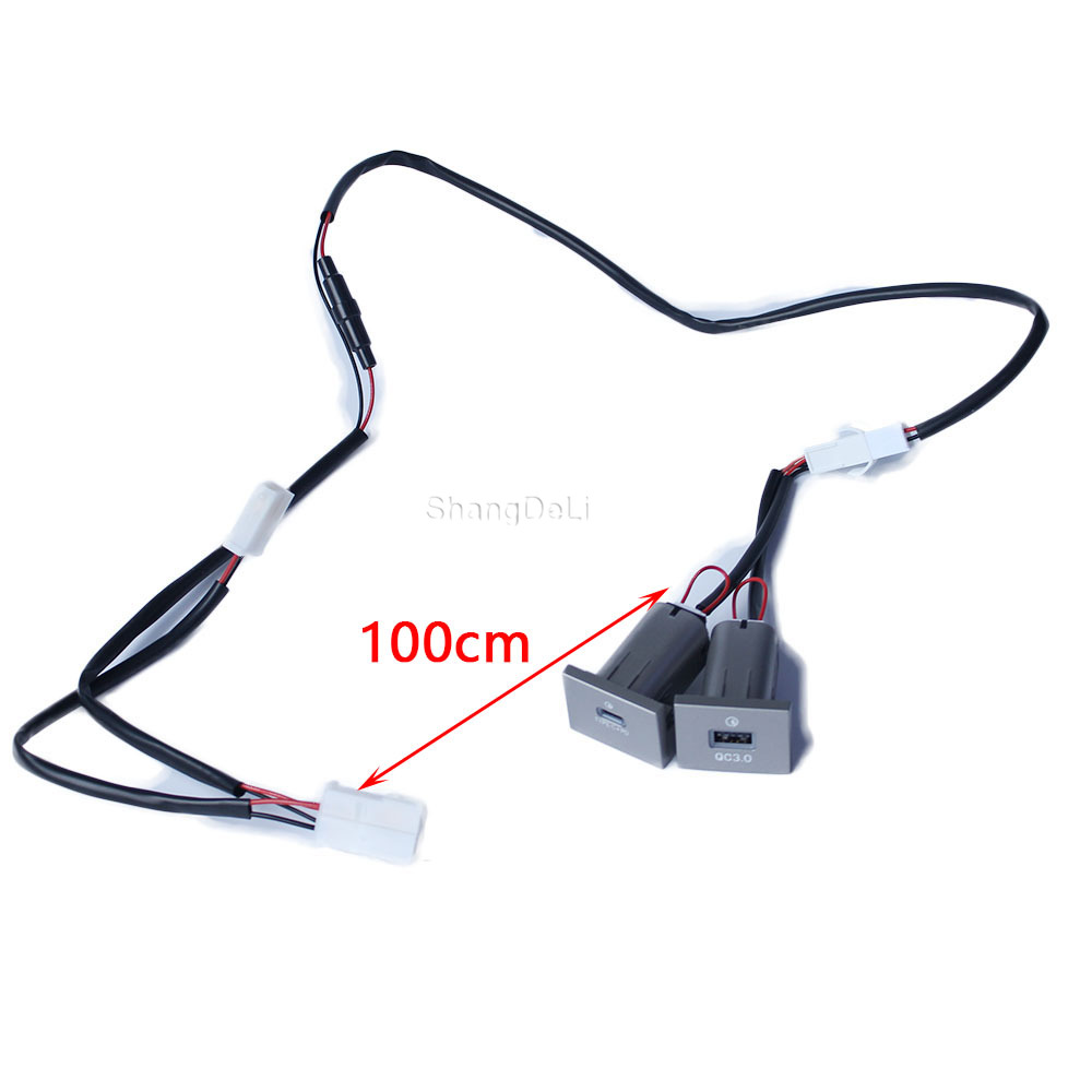 Auto Doppel USB QC 3,0 PD Interface Lade Buchse Schnell Flash Telefon Ladegerät Adapter Für Ford Focus MK2 2004-2011 zubehör – Detail 3