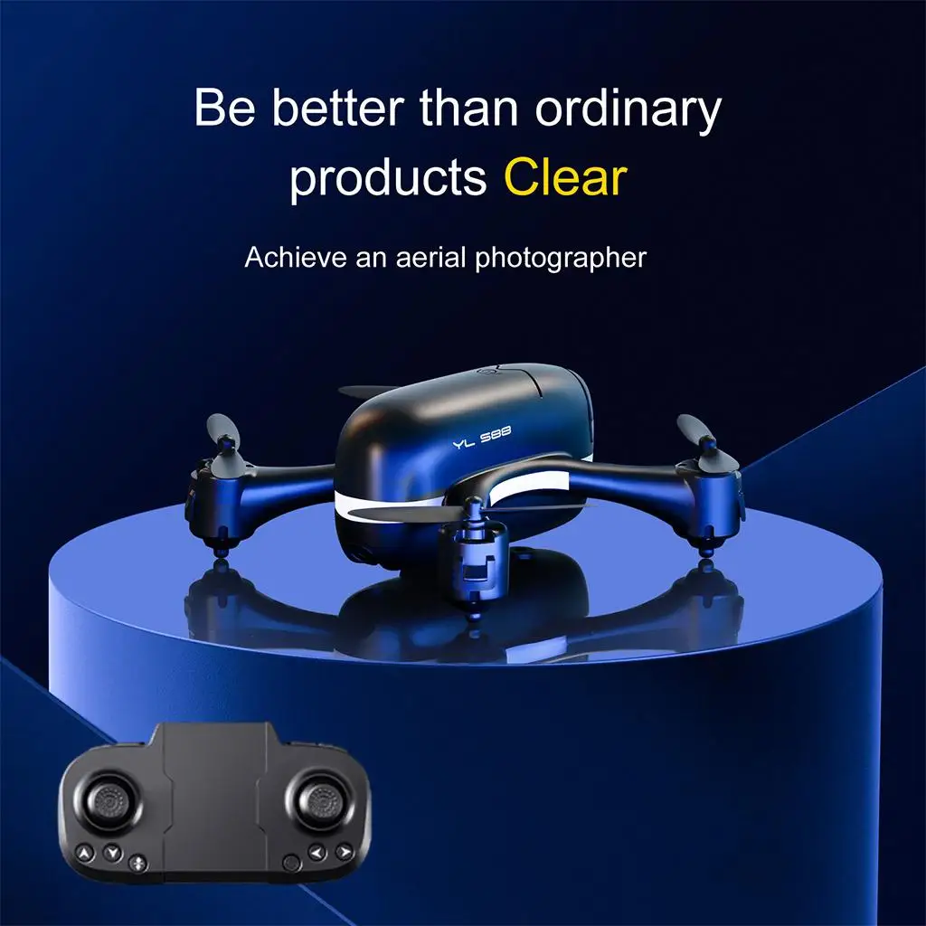 Foldable Drone 4CH Pocket WiFi FPV RC Quadcopter LED Cool Loght 3D 