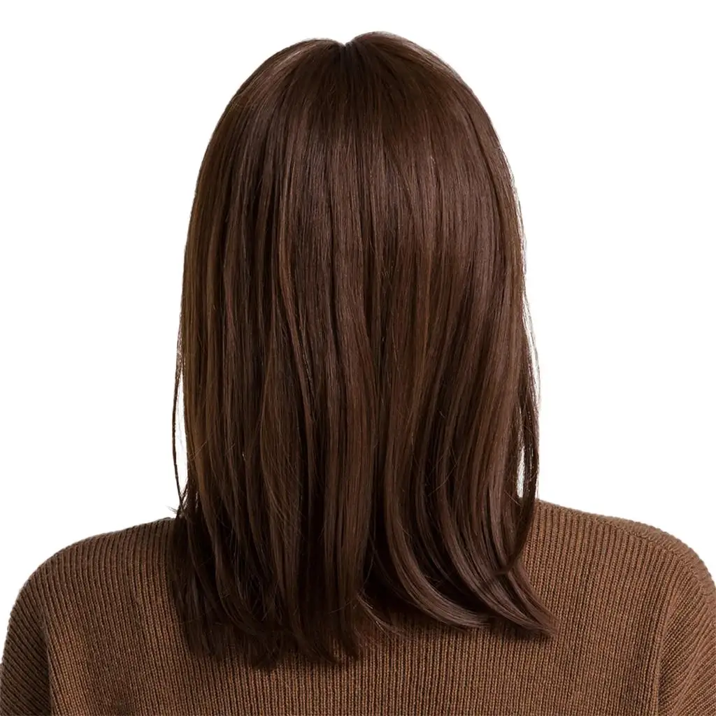 Fashion Short Straight Fringe Women Bob Wigs Replacements,BREATHABLE,STABLE