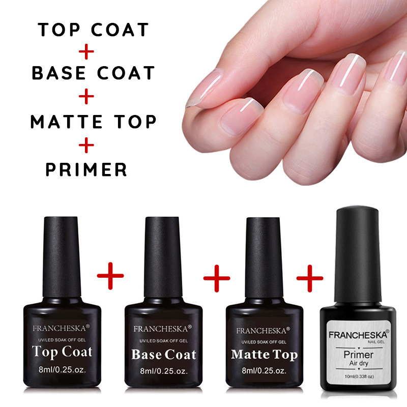 Best of New Nail Polish Base Foundation And No Wipe Top Coat Transparent Primer Soak Off Primer Seal Layer Frosted Seal Layer Set TSLM2 Reviews & Tips