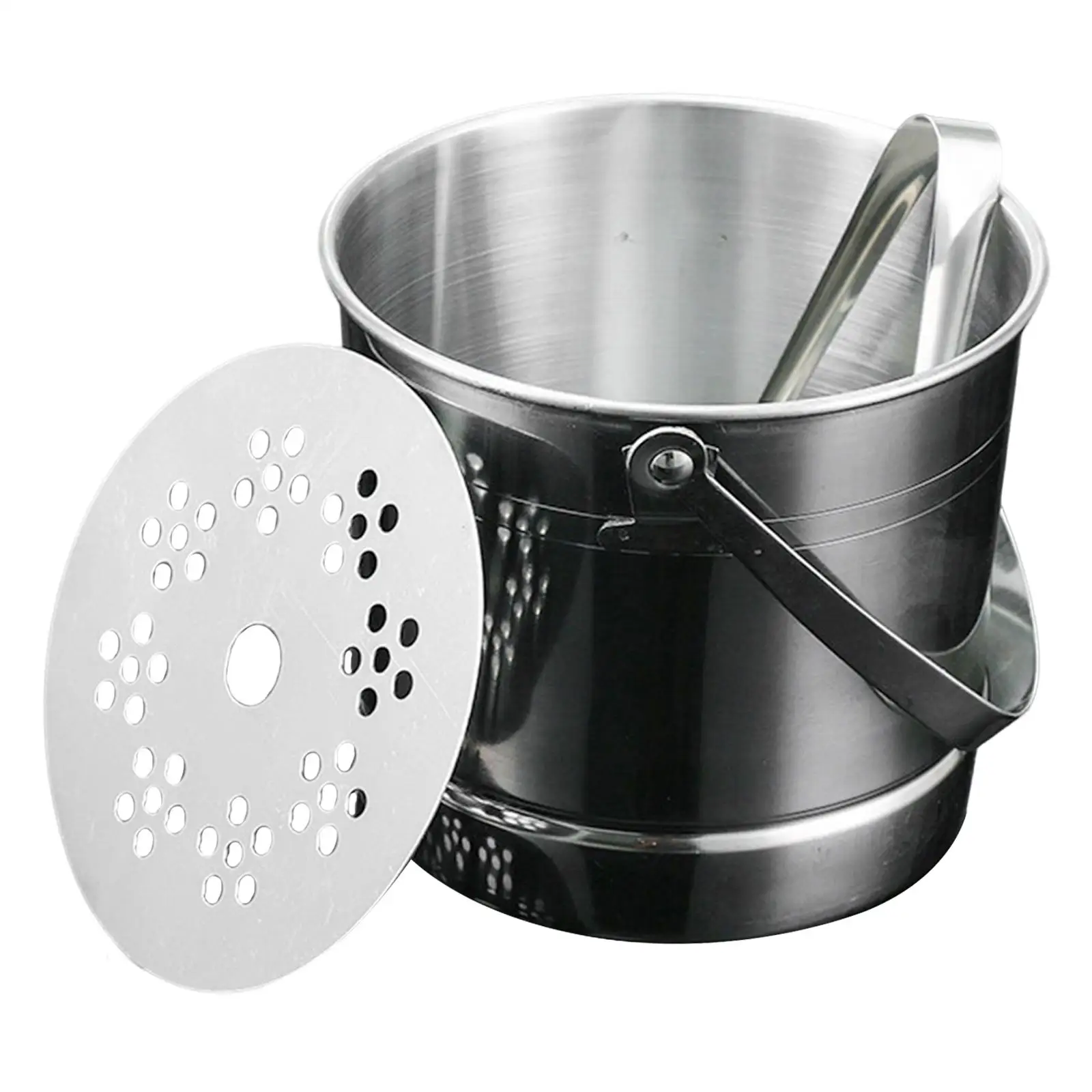 1L Stainless Steel Ice Bucket with Ice Clip cooler Chiller Accessories Comfortable Carry Handle Versatile Ice Cube Container