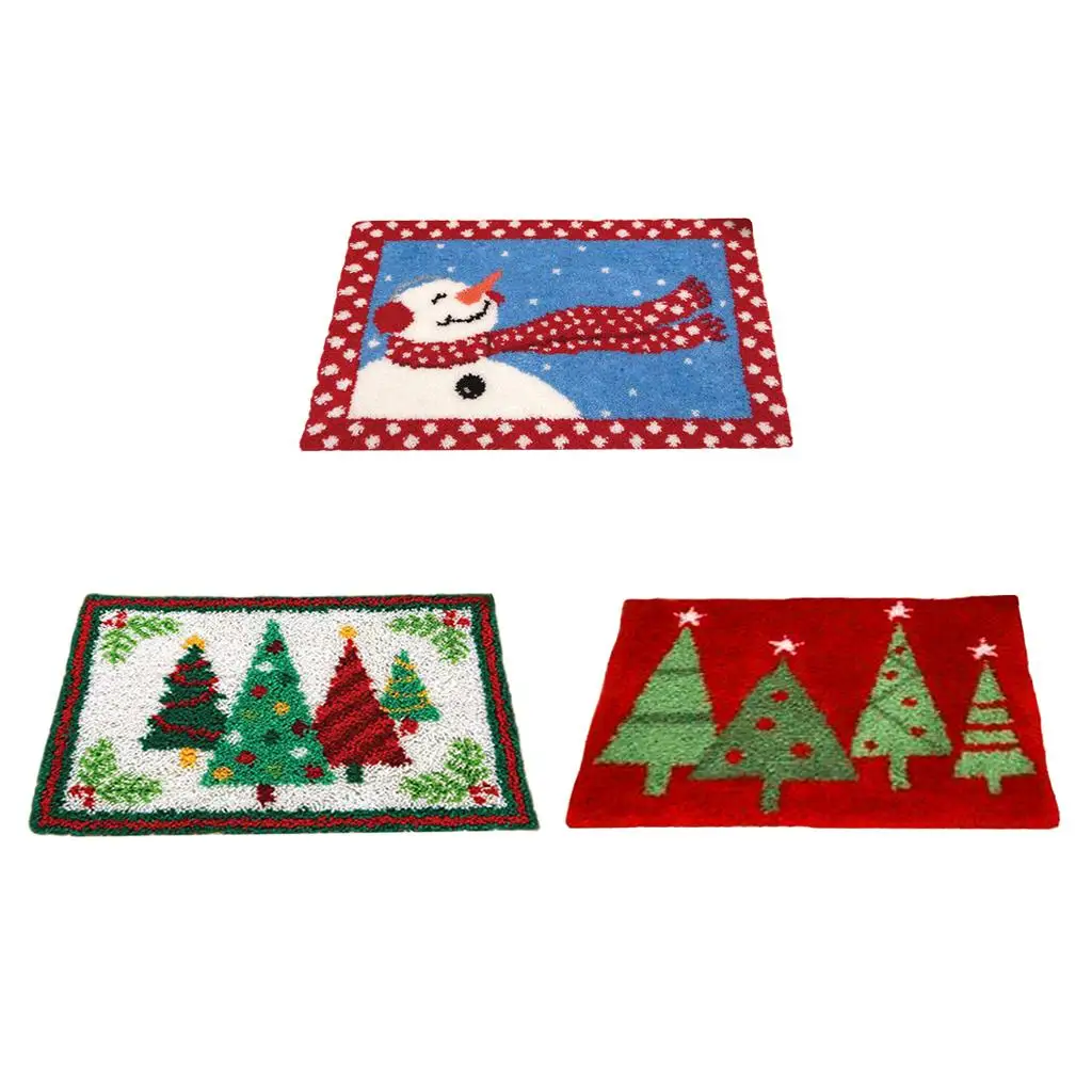  Kits, Carpet Cushion Rug Making Kit,  / Adult with Printed Canvas Patterns, 20`` X 20``